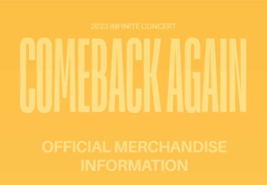 2023 INFINITE CONCERT - Comeback Again Official Merchandise