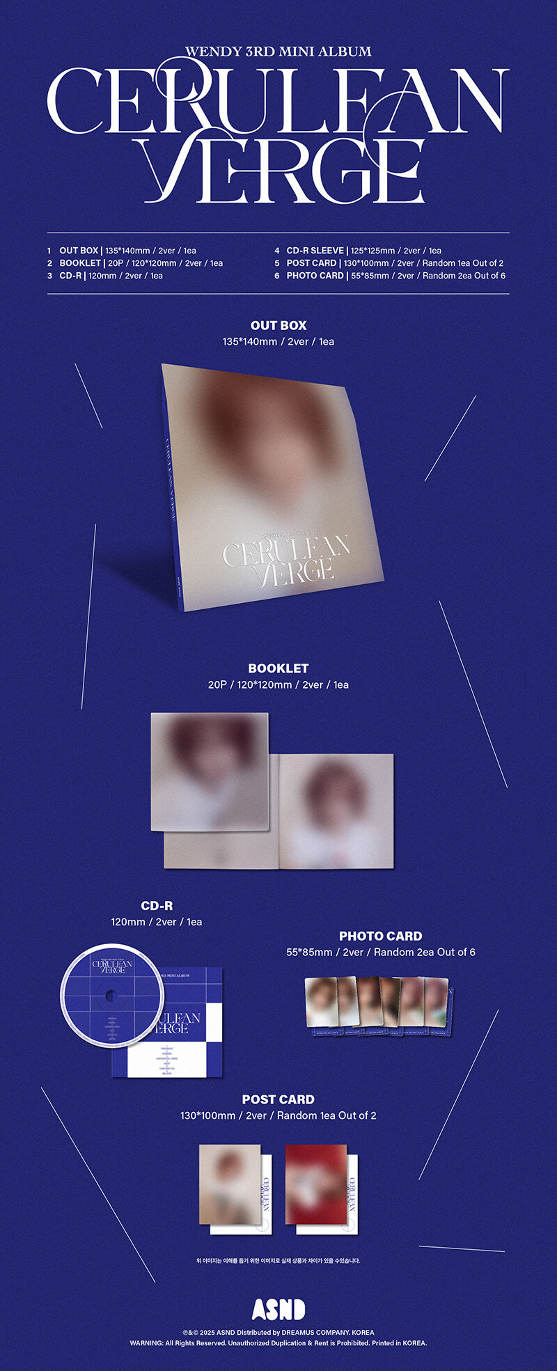 WENDY - 3rd Mini Album Cerulean Verge - Digipack Ver.