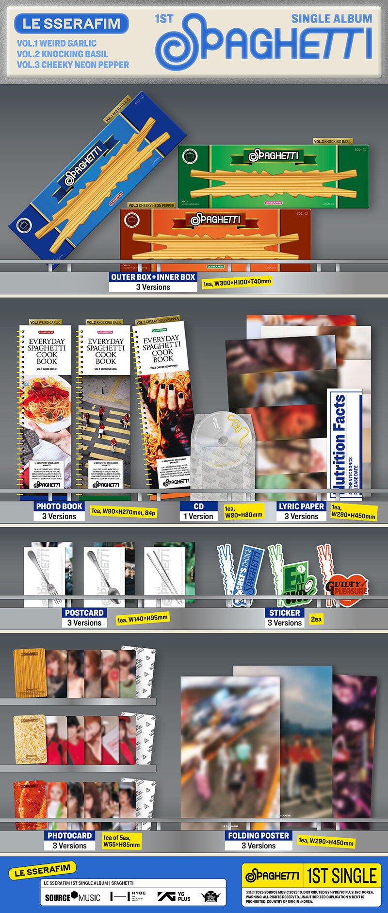 LE SSERAFIM - 1st Single Album SPAGHETTI