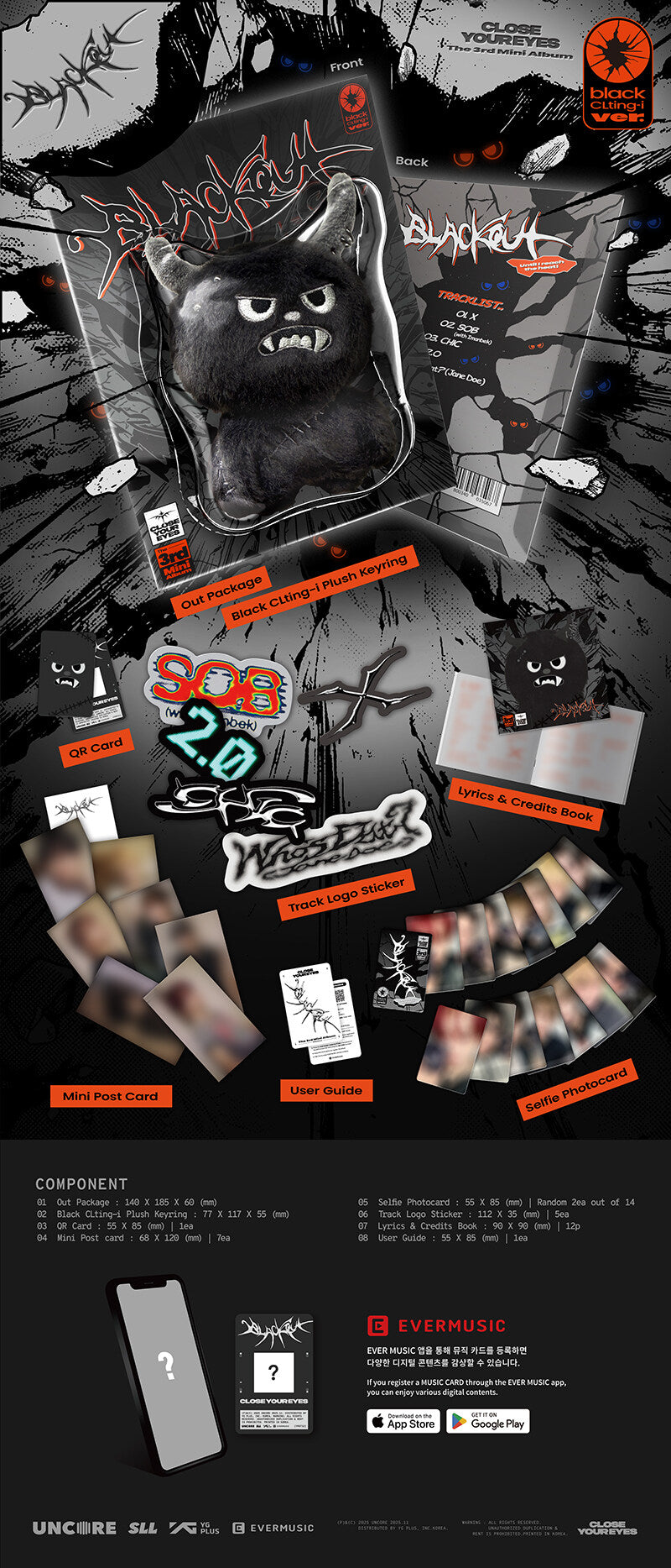 CLOSE YOUR EYES - The 3rd Mini Album blackout (black CLting-i ver.)