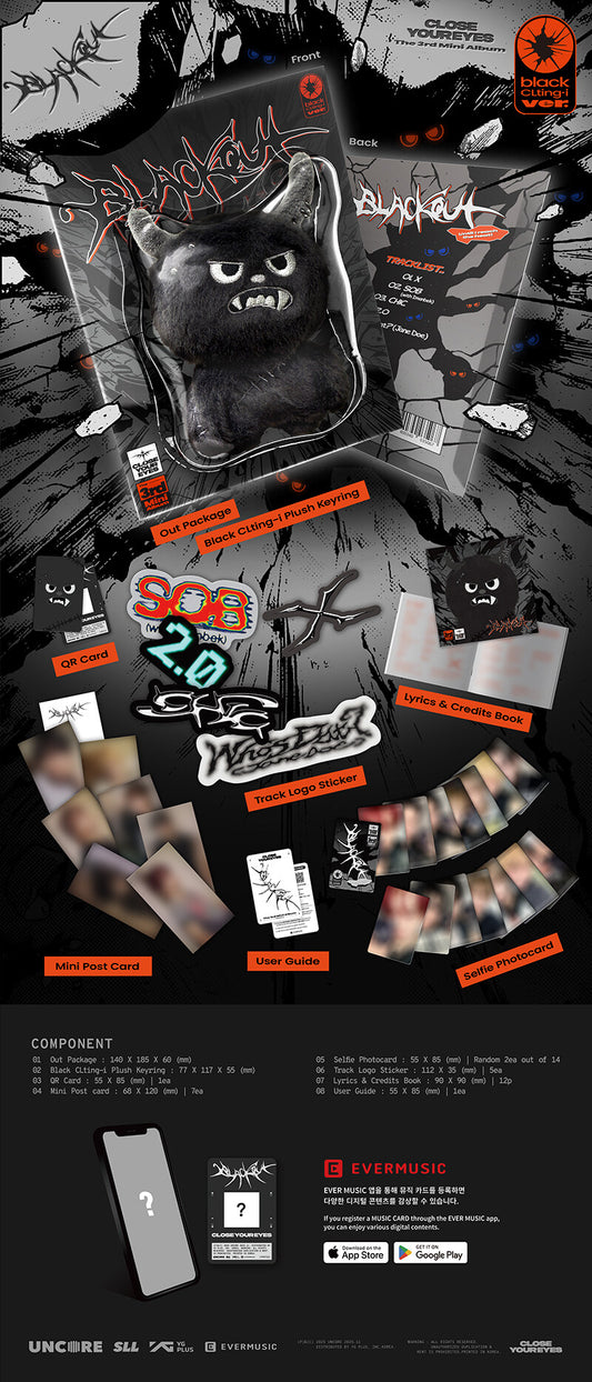 CLOSE YOUR EYES - The 3rd Mini Album blackout (black CLting-i ver.)