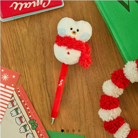 BT21 x LINE FRIENDS SQUARE - MINI MININI SNOWMAN PLUSH GEL PEN PETITE HOLIDAY
