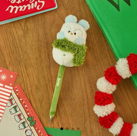 BT21 x LINE FRIENDS SQUARE - MINI MININI SNOWMAN PLUSH GEL PEN PETITE HOLIDAY