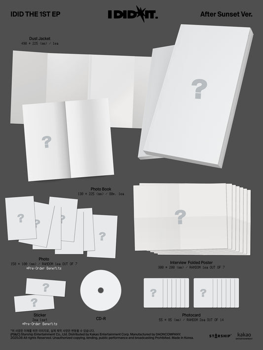 IDID - I did it (Yesterday Ver. / After Sunset Ver.) - 1st Mini Album