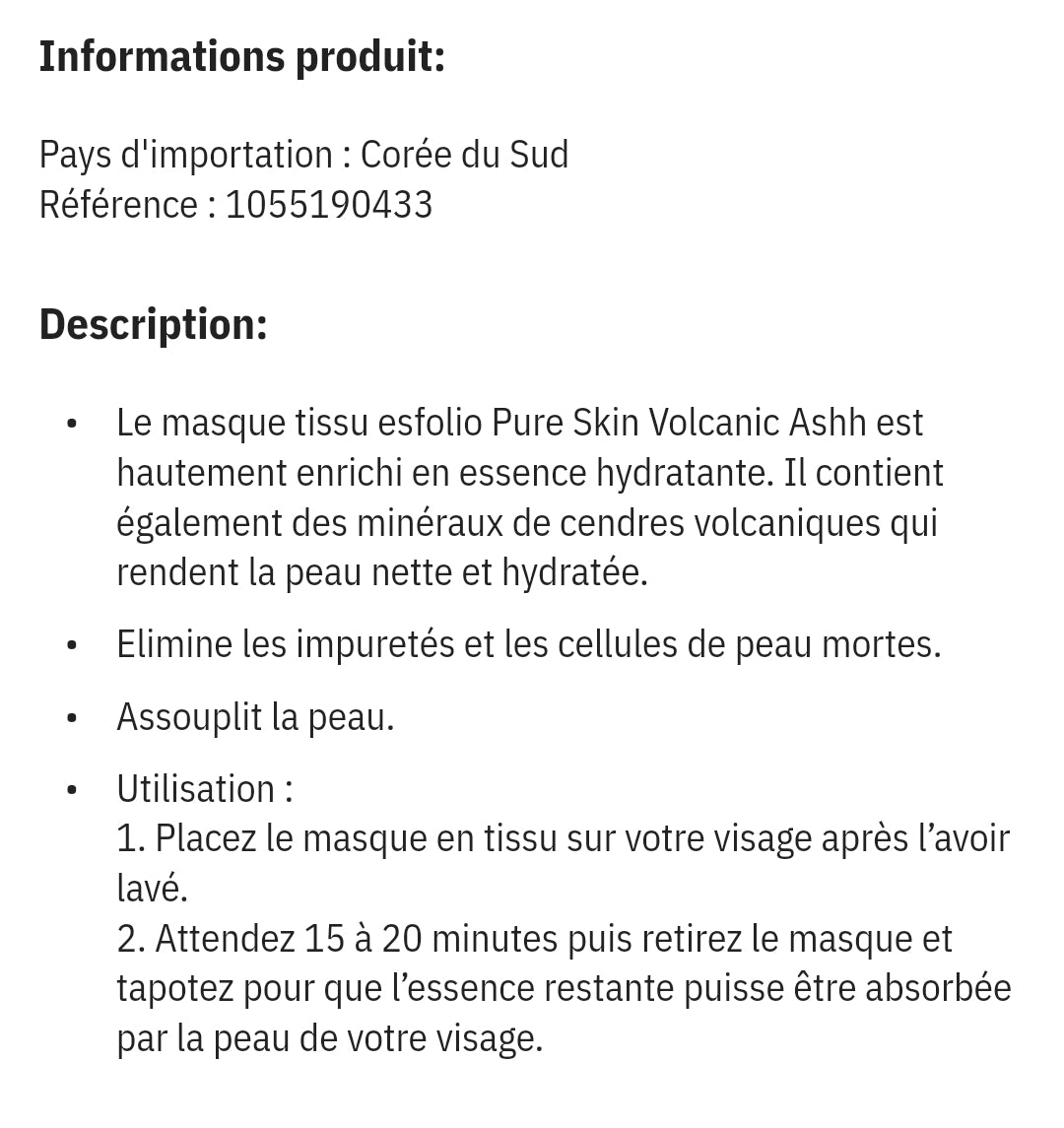 Masque en tissu Esfolio / Cendres