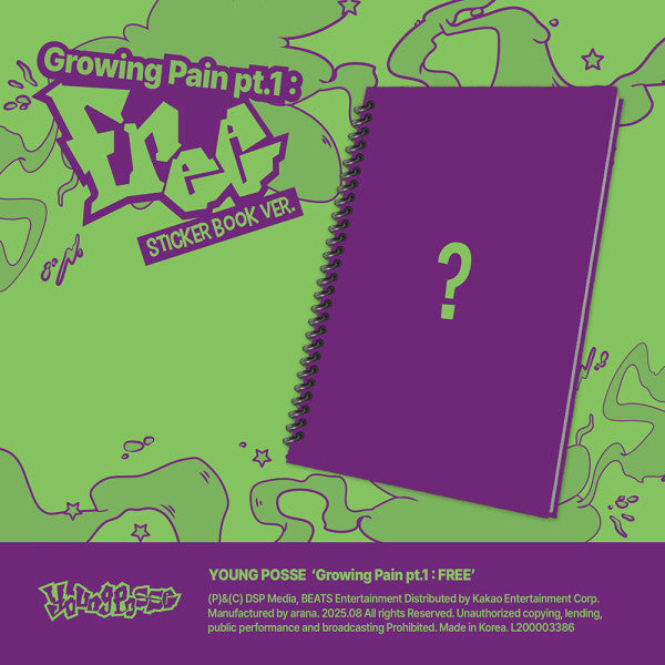 YOUNG POSSE - Growing Pain pt.1 : FREE (Sticker Book Ver.) - EP Album