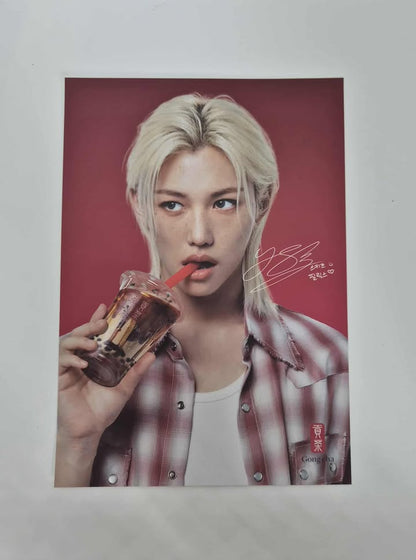 Stray Kids felix - Gong Cha Event - Mini Poster & Coster Limited (Printed Signature)