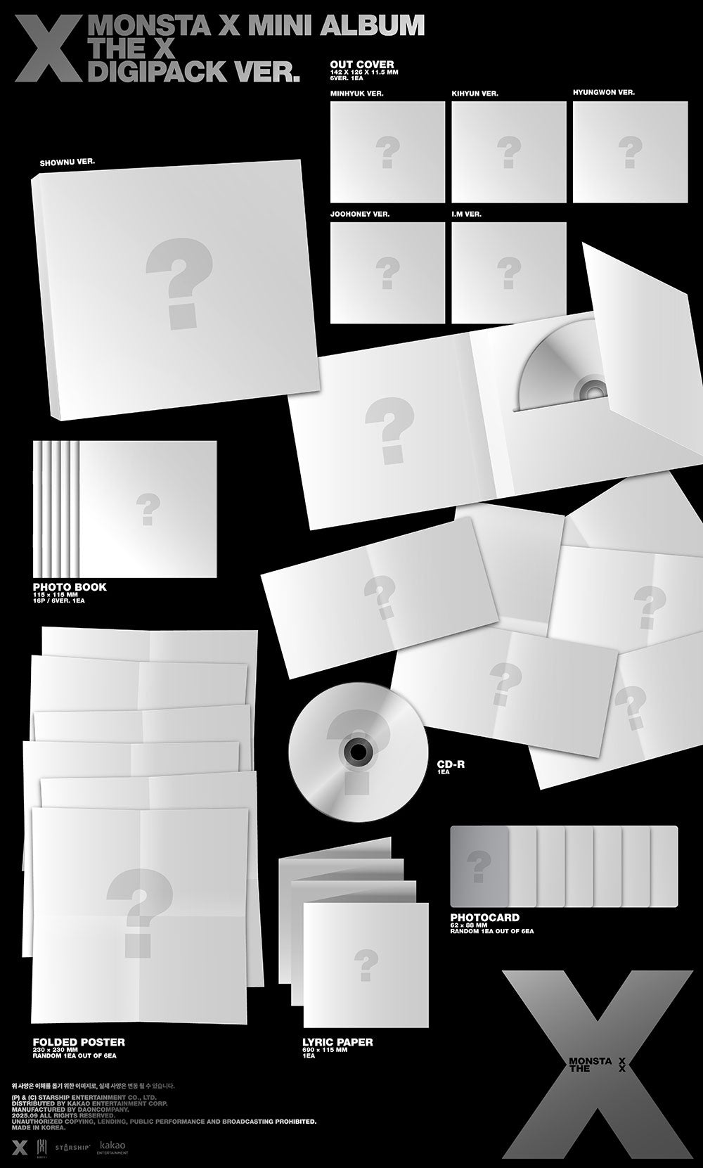 MONSTA X - THE X [Digipack Version / Limited / Random Member]