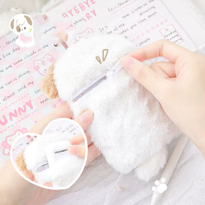 Toploader Peluche Chat – Porte Photocard Kawaii (Rose ou Gris)