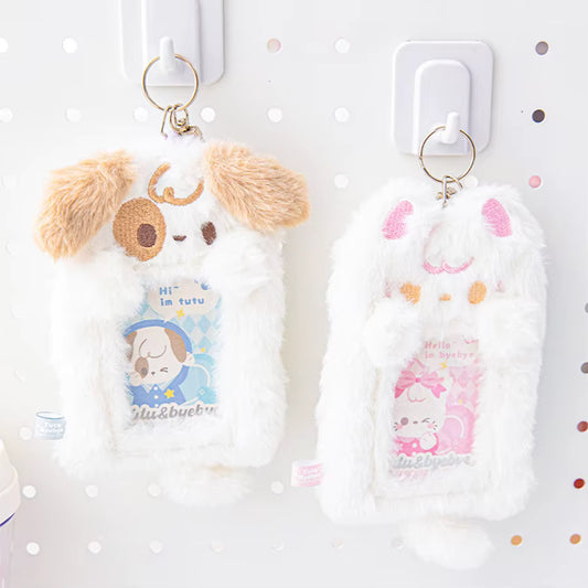 Toploader Peluche Chat – Porte Photocard Kawaii (Rose ou Gris)