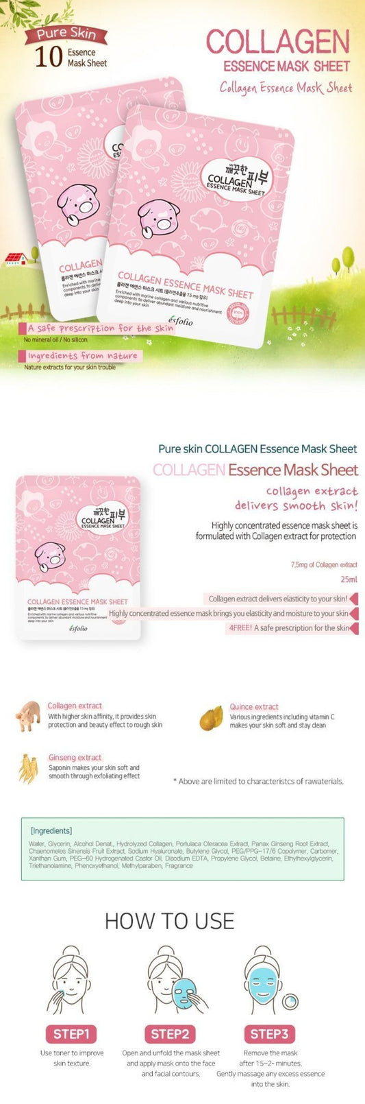 Masque en tissu Esfolio / Collagène