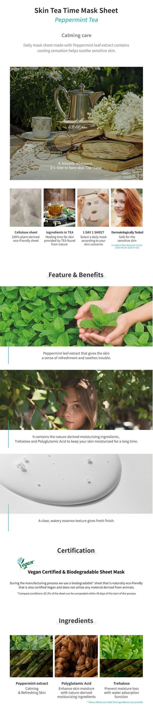 Masque en tissu ElishaCoy / Menthe poivrée