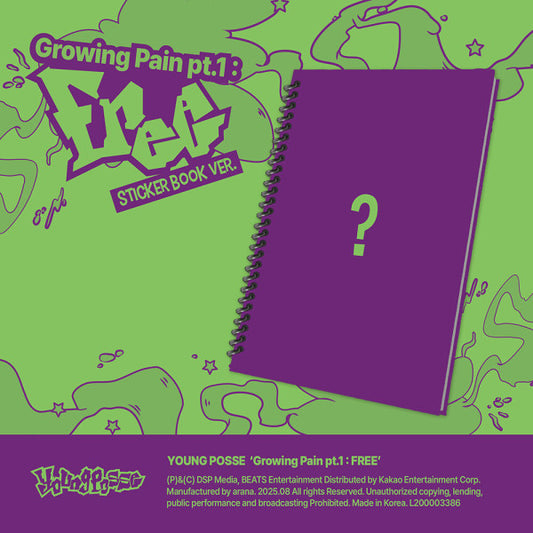YOUNG POSSE - Growing Pain pt.1 : FREE (Sticker Book Ver.) - EP Album