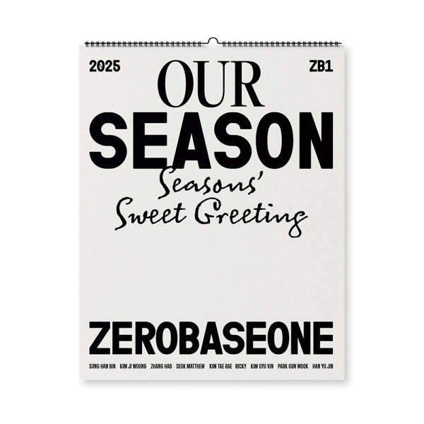 (PRE-ORDER) ZEROBASEONE - 2025 OUR Season Wall Calendar