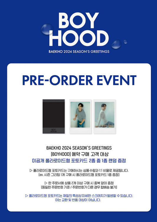[PRE-ORDER] Baekho - Boyhood (Season's Greetings 2024)