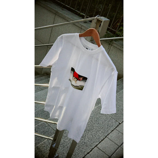 [LAYOVER]OVERSIZED T-SHIRT (ORANGE TAN) (white)