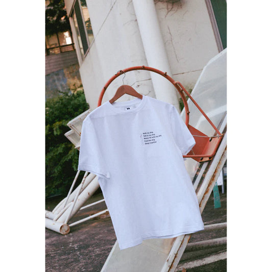 [LAYOVER]S/S T-SHIRT (CHECKLIST) (white)