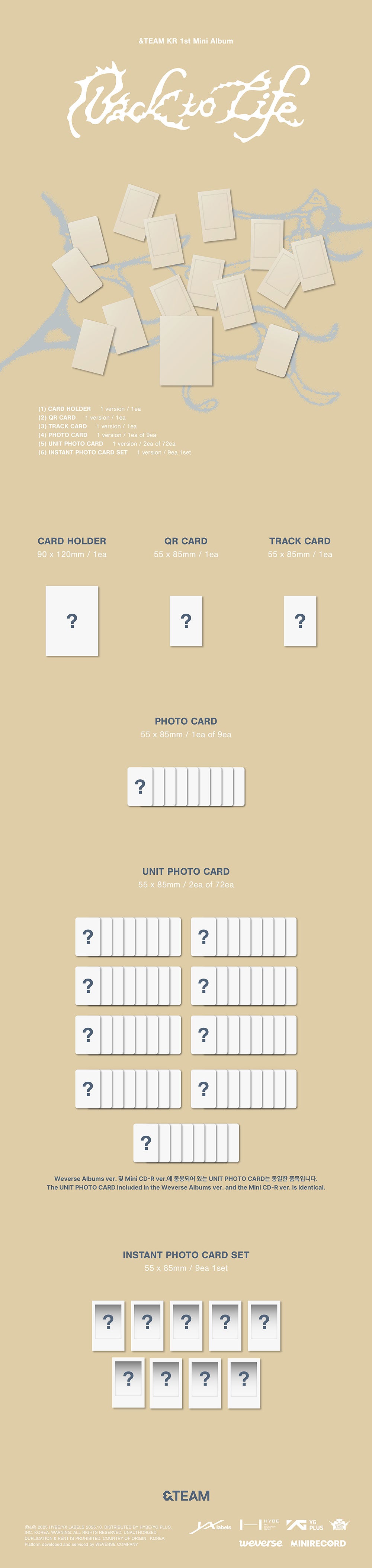 &TEAM - 1st Mini Album Back to Life Photocard Box (Weverse Albums ver.)