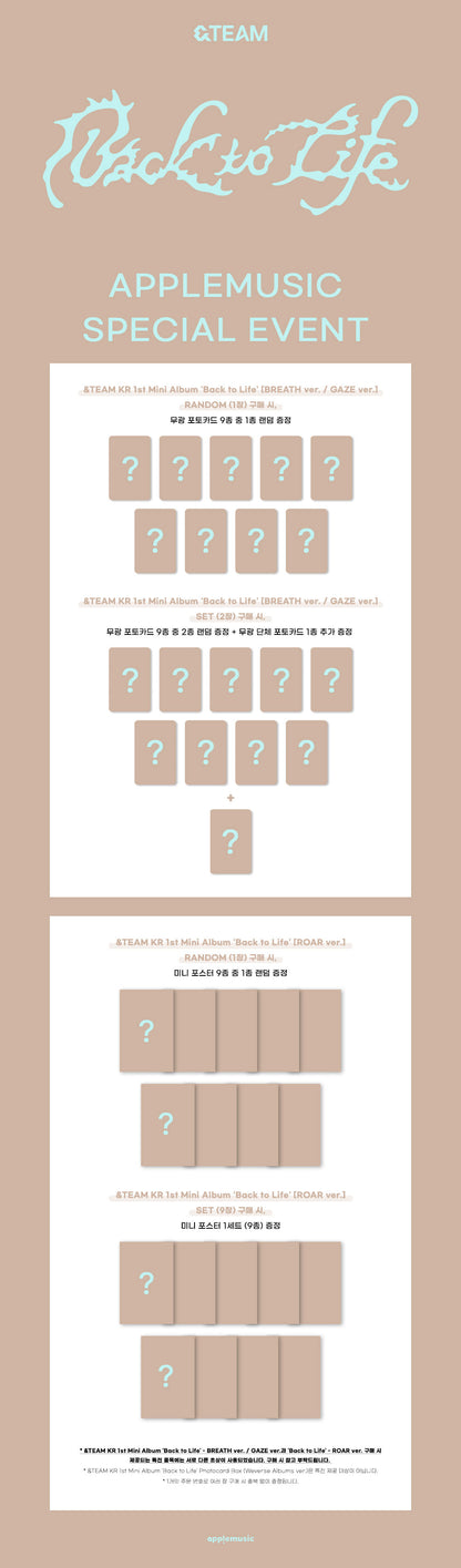 &TEAM – KR 1st Mini Album Back to Life (ROAR ver.)